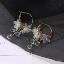 Floral Crystal Drop Earrings