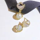 Cozy Crystal Swan Drop Earrings